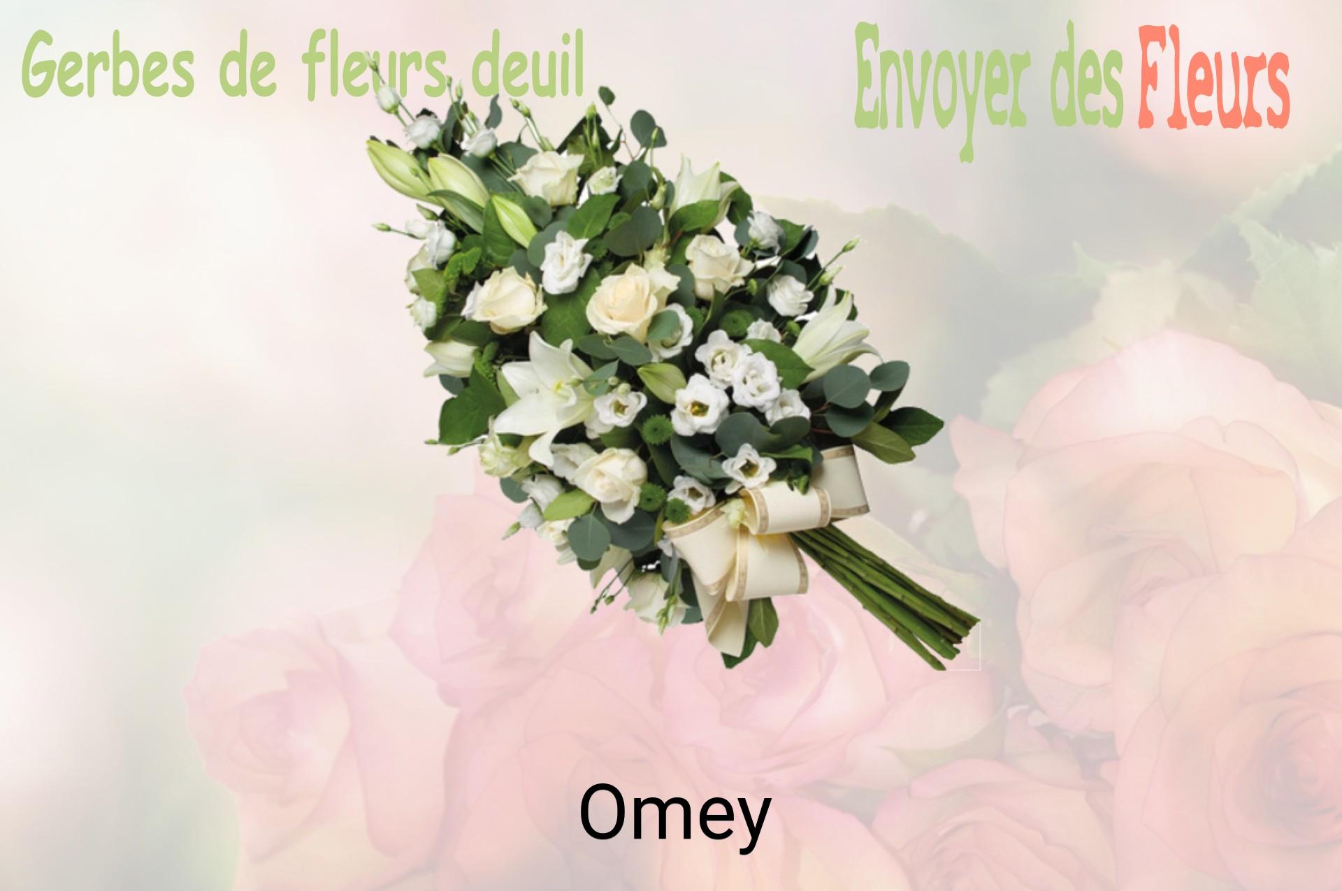 Gerbe de fleurs de deuil livrée à Omey
